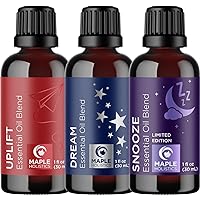 Maple Holistics Essential Oils Set - Relaxing Nighttime and Morning Essential Oil Blends for Diffuser with Mint and Citrus Essential Oils for Diffusers Aromatherapy and Travel