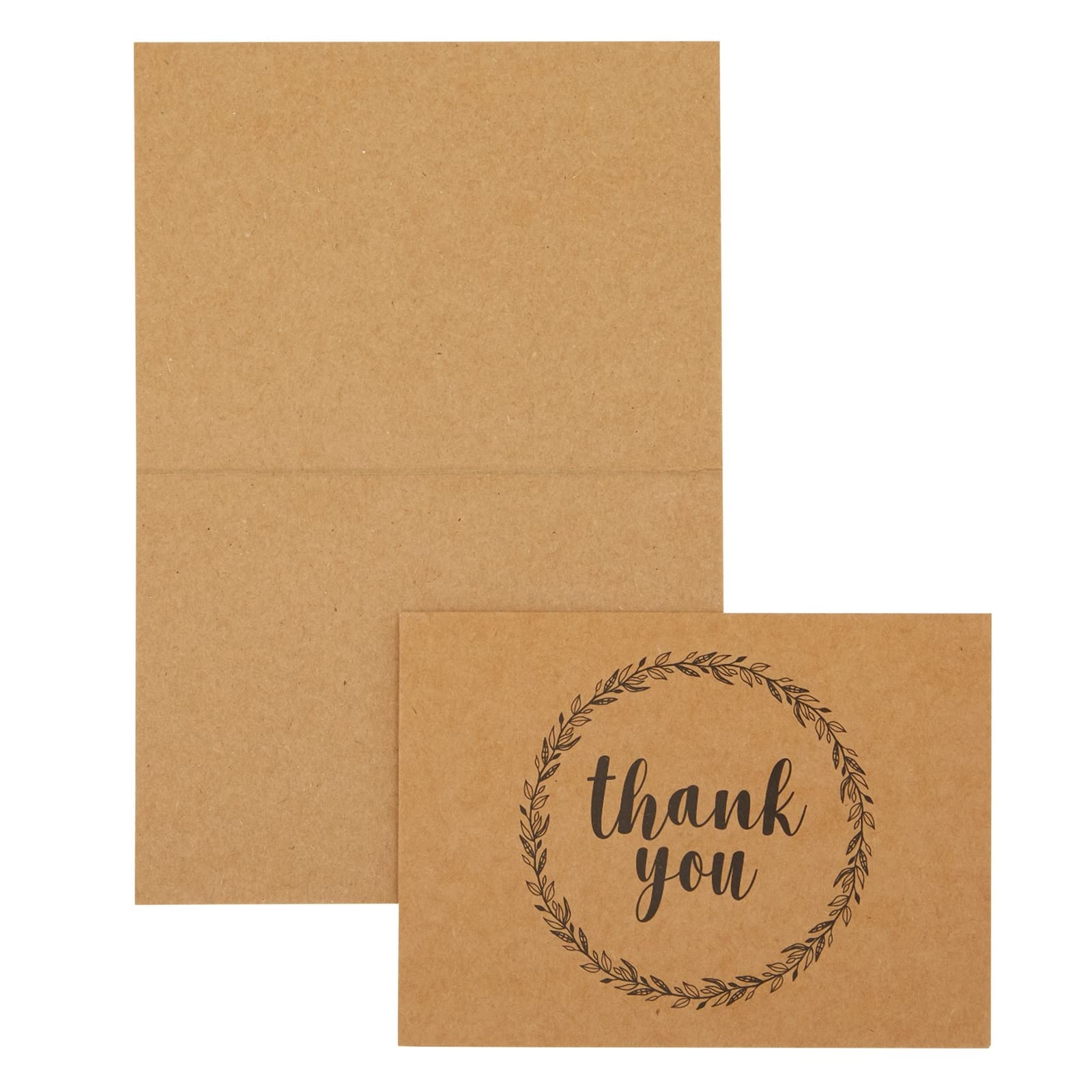 Best Paper Greetings 120 Pack Bulk Thank You Cards with Envelopes, Blank Kraft Paper Notes with V-Flap Envelopes for Wedding, Graduation, Baby Shower, Business, Funeral, Birthday (3.5x5 in)