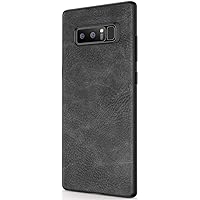 Salawat for Galaxy Note 8 Case, Slim PU Leather Vintage Shockproof Phone Case Cover Lightweight Soft TPU Bumper Hard PC Hybrid Protective Case for Samsung Galaxy Note 8 (Black)