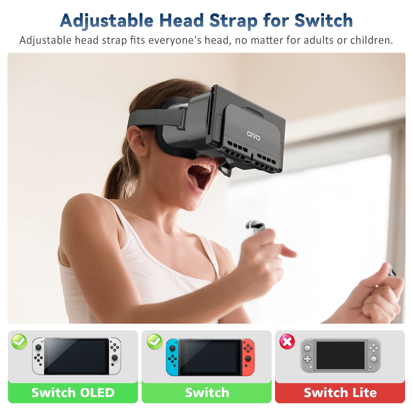 VR Headset Replacement for Nintendo Switch & Nintendo Switch OLED, VR Switch Headset with 3D High-Definition Virtual Reality Glasses, VR Goggles Compatible with Nintendo Switch & OLED Version