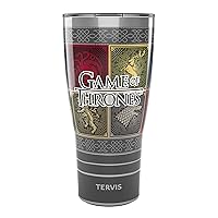 Tervis Triple Walled Game of Thrones House Sigils Insulated Tumbler Cup Keeps Drinks Cold & Hot, 30oz, Stainless Steel