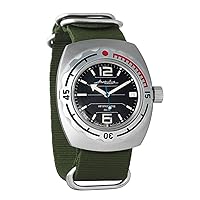 Vostok Amphibian Automatic Mens Wristwatch Self-Winding Diver Amphibia Case Wrist Watch 090695