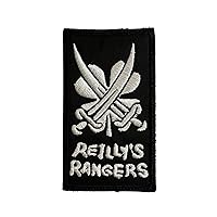 Fallout Reilly's Rangers Patch Black/White - Funny Tactical Military Morale Embroidered Patch Hook Fastener Backing