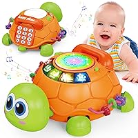 Baby Toys 6 to 12 Months, Musical Turtle Crawling Baby Toys for 12-18 Month, Early Learning Educational Toy with Light & Sound, Birthday Toy for Infant Toddler Boy Girl 7 8 9 10 11 month 1-2 Year Old