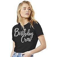 Birthday Girl Shirt for Women - Real Crystal Rhinestone Shirts for Women - Birthday Squad Crew Tshirt