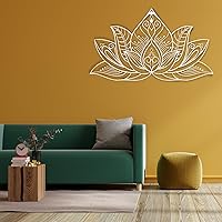 Metal Lotus Flower Wall Art, Mandala Metal Wall Decor, Metal Wall Decor, Lotus Metal Wall Art, Livingroom Decor, Metal Lotus, Wall Hangings, Yoga Gifts, Metal Yoga (white, 46