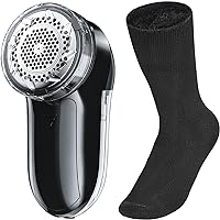 Bymore Fabric Shaver,Lint Shaver Defuzzer Sweater Shaver for Clothes(Black),2 Pairs Thermal Socks for Men(Black)