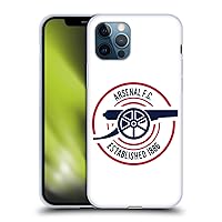 Head Case Designs Officially Licensed Arsenal FC 1886 Crest and Gunners Logo Soft Gel Case Compatible with Apple iPhone 12 / iPhone 12 Pro