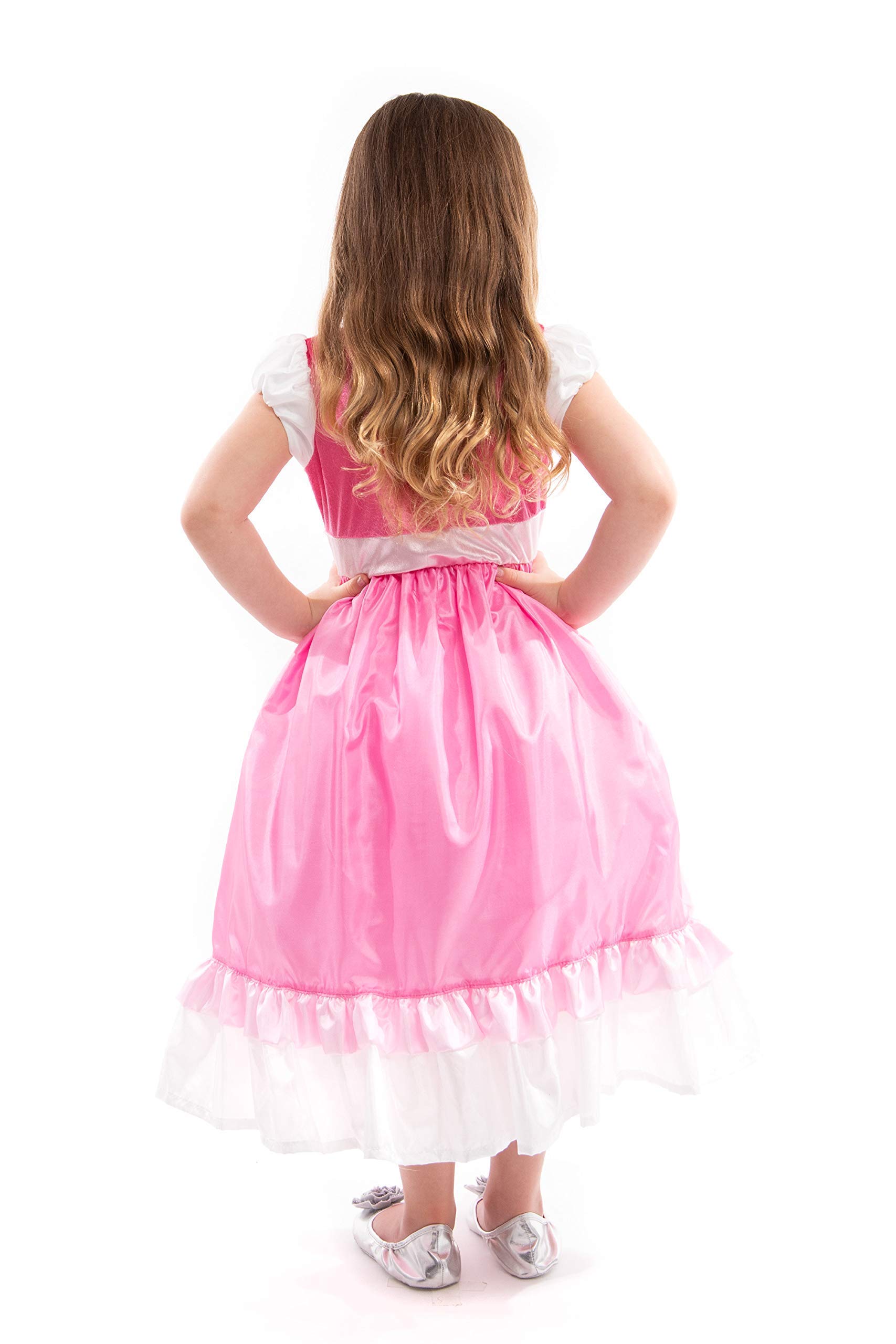 Little Adventures Cinderella Pink Ball Gown Dress up Costume (Large Age 5-7) with Matching Doll Dress - Machine Washable Child Pretend Play and Party Dress with No Glitter