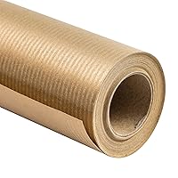 Gold Kraft Paper Roll - 17.5 inches x 32.8 feet - Recyclable Dyed Lined Kraft Paper Perfect for for Crafts, Art, Wrapping, Packing, Postal, Shipping, Dunnage & Parcel