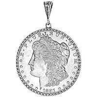 Sterling Silver Dollar Bezel 38 mm Coins Prong Back Illusion Edge Mexican Olympic One Dollar Coin NOT Included