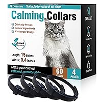 Calming Collar for Cats – Effective Cat Calming Collar – Fully Adjustable Calming Cat Collars for All Breeds – Flexible and Comfortable Cat Calming Collars for Indoor Cats – 4pcs