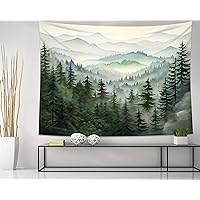 QGHOT Misty Forest Tapestries, Mountain Nature Tapestry Wall Hanging, Landscape Art Tapesty for Bedroom Living Room College Dorm Decoration Wall Hanging 90x70in