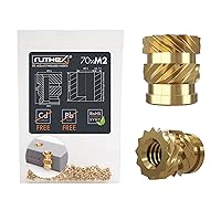 ruthex M2 Threaded Inserts - 70 Pieces RX-M2x4 Brass Heat Set Insert for Plastic Parts - Metric knurled Nuts - Insert by Heat into 3D Printing Components
