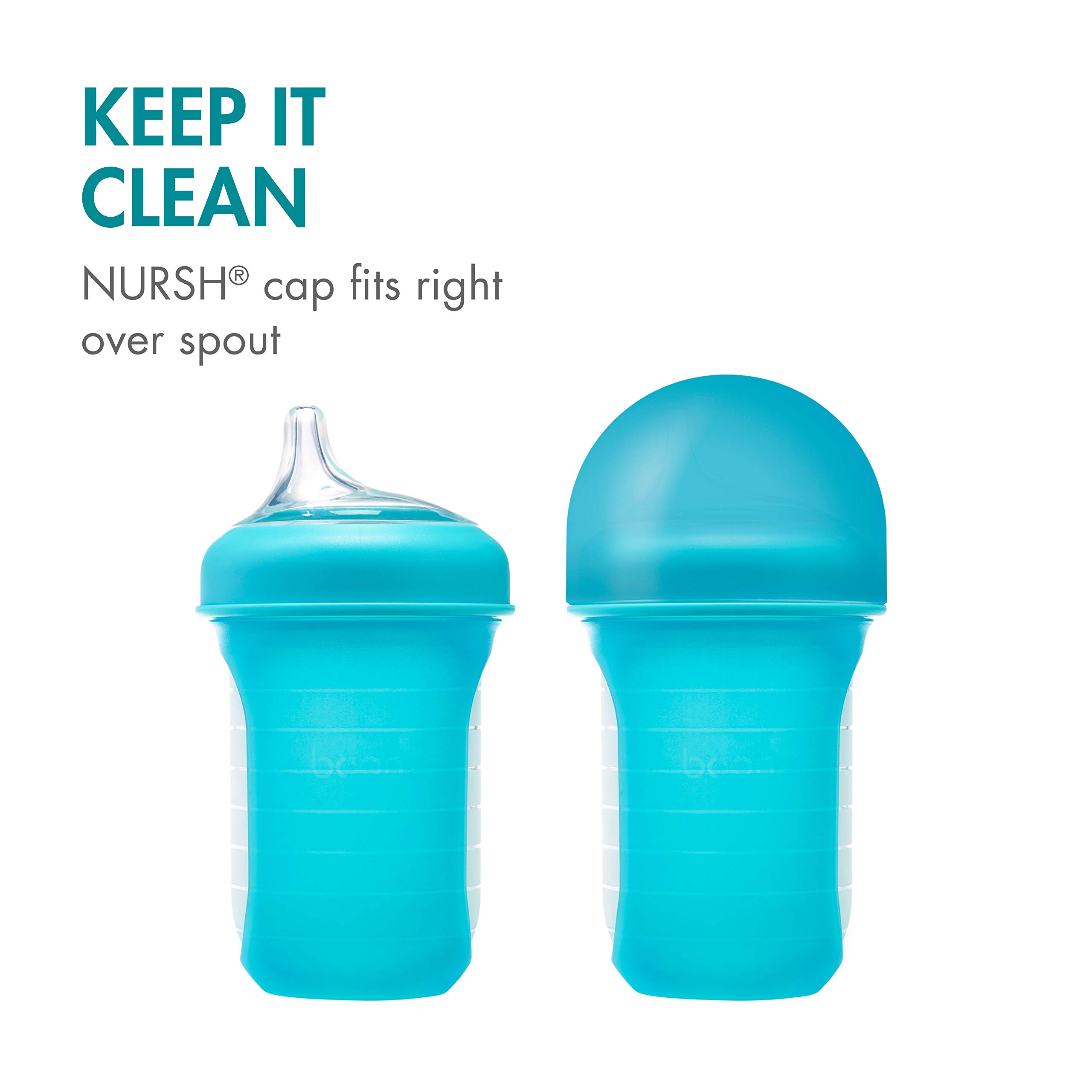 Boon NURSH Silicone Sippy Cup Lid, 6 Months and up (Pack of 3), 1L