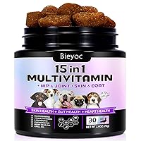 15 in 1 Multivitamin for Dogs, 150 Counts Dog Vitamins and Supplements for Joint Support, Digestion, Heart,Skin, Coat Care,Vitamins A, E, D3, B12, Duck Flavor