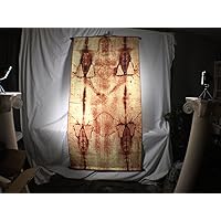 Shroud of Turin Full Size Body Sepia on Linen Cloth 6 X 3 Feet with Free Book