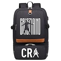 Casual Travel Knapsack Cristiano Ronaldo Multifunction Backpack with Lunch Bag and USB Charging Port