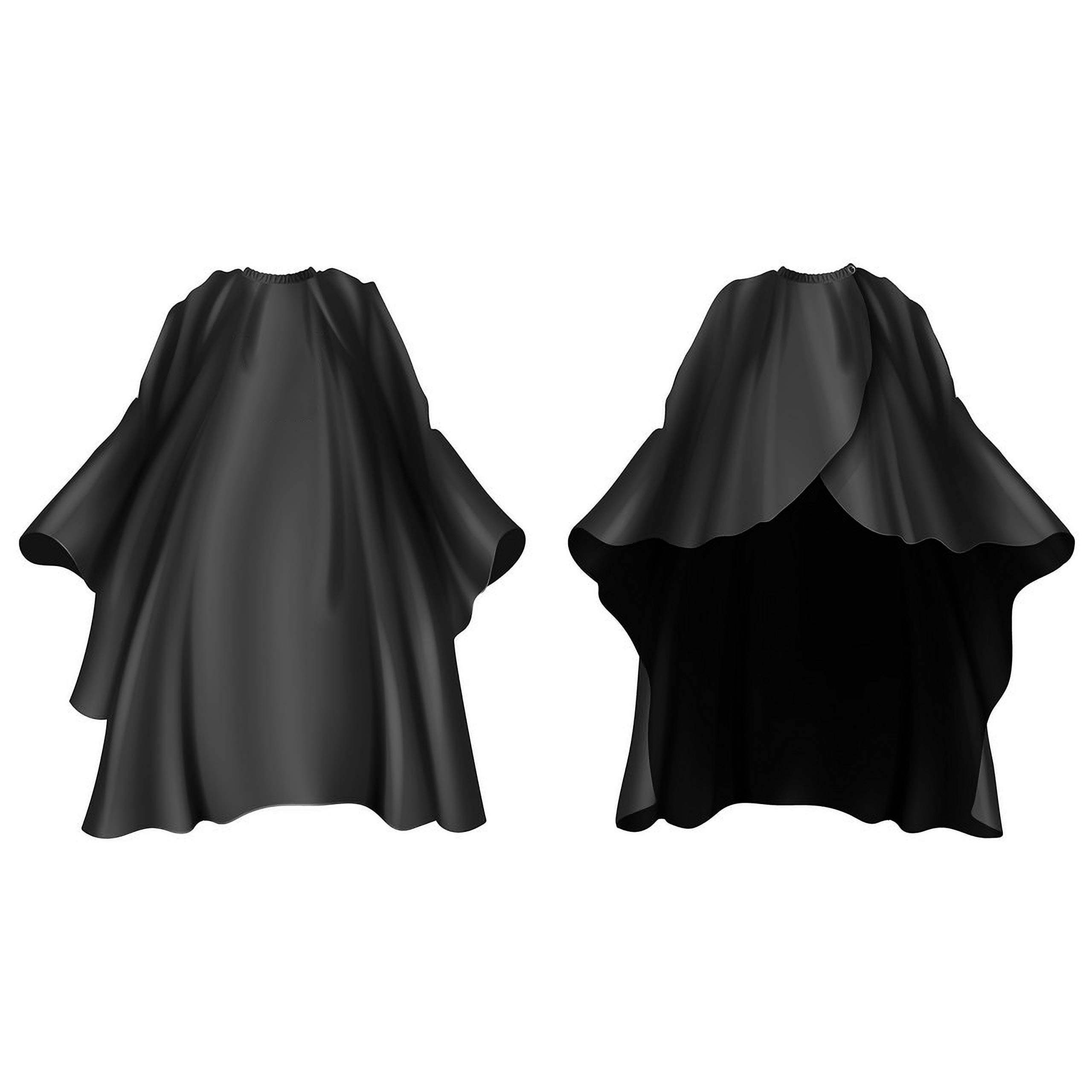 Delkinz Barber Cape Large Size with Adjustable Snap Closure waterproof Hair Cutting Salon Cape for men, women and kids black - Perfect for Hairstylists (51x59 Inch (Pack of 1))