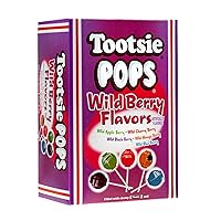 Tootsie Pops Limited Edition Assorted Wild Berry Flavors with Chocolatey Center - Over 3 Pounds Individually Wrapped Fruity Chocolate Lollipops - Peanut Free, Gluten Free, 100 Count