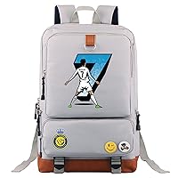 BOLAKE Novelty Cristiano Ronaldo Bookbag Lightweight Travel Rucksack-Al Nassr FC Backpack for Daily Use
