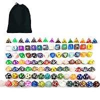 Bescon 100pcs Big Set of Random Polyhedral Dice, Standard Sized DND Dice Set 100pcs in a Variety of Colors&Effects