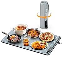 Voriah Electric Warming Tray, Advanced Surface Heating, Foldable&Compact, Premium Silicone Materials, 3 Heat Settings, Auto Power Off, Multifunctional Food Warmer for Events, Celebrations,Daily Use