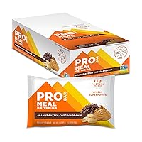 Meal Bar, Peanut Butter Chocolate Chip, Non-GMO, Gluten-Free, Healthy, Plant-Based Whole Food Ingredients, Natural Energy (12 Count)