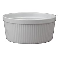 HIC Kitchen Souffle, Fine White Porcelain, 48-Ounce, 1.5-Quart
