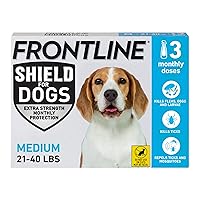FRONTLINE Shield Flea & Tick Treatment for Medium Dogs 21-40 lbs., Count of 3