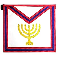 23rd Degree Scottish Rite Apron - White with Red & Blue Moire