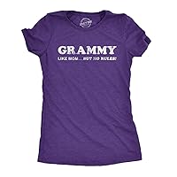 Womens Grammy Like Mom But No Rules Tshirt Funny Grandmother Tee
