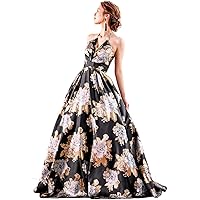 Earl's Gown FD-080274 Long Dress, Concert, Black, Gold, Formal Dress, Women's, Large Size, Party Dress, Costume, Recitals, Gorgeous