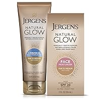Jergens Natural Glow Gradual Glow, Daily Moisturizer +Firming and Face Moisturizer with SPF 20, Fair to Medium