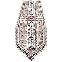 ALAZA Double-Sided Tatreez Decorative Palestinian Table Runner 18x72 Inches Long,Table Cloth Runner for Wedding Birthday Party Kitchen Dining Home Everyday Decor