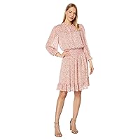 Tommy Hilfiger Women's Smocked Long Sleeve Floral Printed Sportswear Dress, Coralie Multi