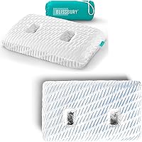 BLISSBURY Ear Pillow with Extra Ice Yarn (Cool-to-Touch) Case | Ear Piercing Pillow | Adjustable Memory Foam Pillow with Holes for chondrodermatitis CNH | Piercing Pillow for Side Sleepers