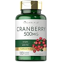 Cranberry Pills | 500mg | 100 Caplets | Non-GMO, Gluten Free Supplement