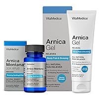 VitaMedica | Arnica Montana | Tablets & Gel Kit | Bruising | Swelling | Calendula | Comfrey | Witch Hazel | Soothing Aloe | 150 Tablets | 3 Ounce Gel | Water Based | Made in USA | Temporary Relief…