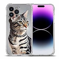 Case for iPhone 14 Pro,American Shorthair Cat Pattern Drop Protection Shockproof Case TPU Full Body Protective Scratch-Resistant Cover for iPhone 14 Pro