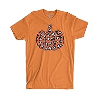 Threadrock Men's Leopard Print Orange Pumpkin T-Shirt