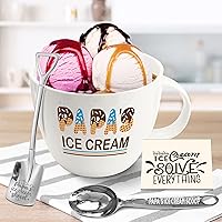 Papa Gifts - Fathers Day Papa Gifts, Papa/Dad's Gift Set Ice Cream Bowl with Scoop&Shovel Spoon, Papa’s Ice Cream Cereal Bowl Present from Grandchildren, Ideal Father s Day Birthday Gift