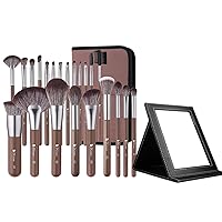 DUcare Makeup Brushes Professional with Bag+Folding Vanity Mirror with Stand