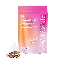 Pink Stork Lactation Support Tea: Organic Smooth Vanilla Nursing Tea for Breast Milk Supply, Fenugreek, Fennel & Marshmallow Root, Breastfeeding Essentials, Postpartum Essentials, Women-Owned, 30 Cups