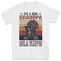 I'm a Dad Grandpa and a Veteran Nothing Scares Me Funny T-Shirt, Vintage Veteran Shirt