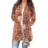 Women'S Halloween Cardigan 2023, Women's Fashion Casual Solid Color Chest Button Long Sleeve Cardigan Top Jacket