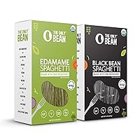 The Only Bean - Organic Edamame and Black Bean Spaghetti Pasta - High Protein, Keto Friendly, Gluten-Free, Vegan, Non-GMO, Kosher, Low Carb, Plant-Based Bean Noodles - 8 oz (Variety Pack) (2 Pack)