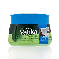 Dabur Vatika Naturals Hair Cream, Natural Moisturizing Hair Cream for Men and Women with All Hair Types - Short, Long, Curly, Dry, or Color-Treated Hair, Scalp Hydrating Moisturizer (210ml, Coconut)