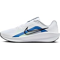 Nike Downshifter 13 Men's Road Running Shoes (FD6454-103, White/Black-Star Blue-Green Strike) Size 8