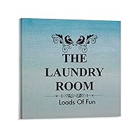 Ditooms Canvas Print Funny Quote Wall Art - Home Decorative Sign, 12 Inch Framed Canvas Artwork- The Laundry Room Loads Of Fun